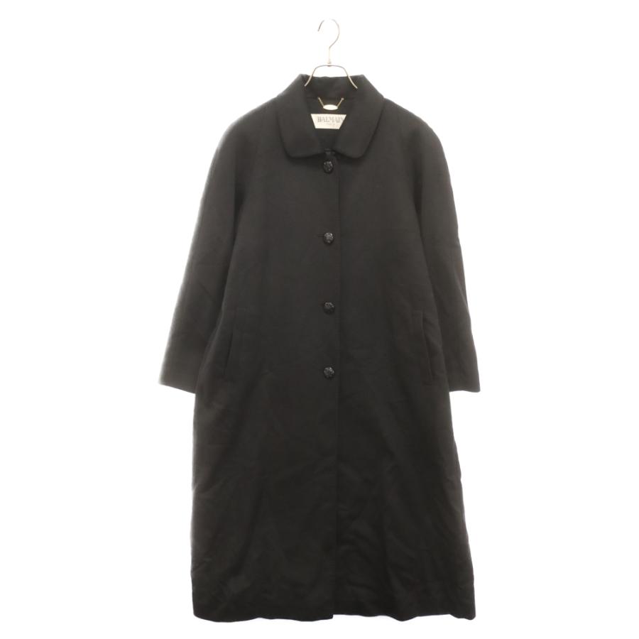BALMAIN（バルマン） カシミヤ ステンカラーコート ブラック