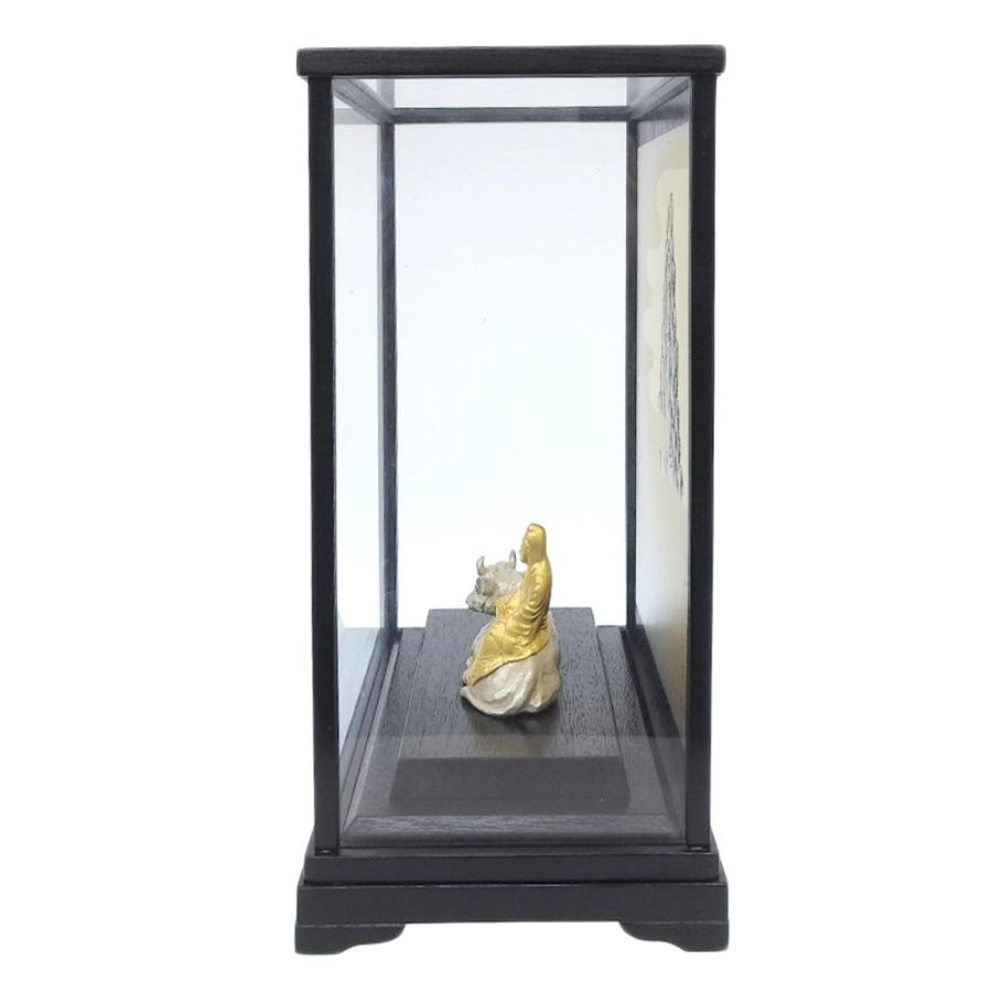 宗道 自在観世音菩薩 牛智留の図 純金 FINE GOLD 純銀 置物 希少 レア