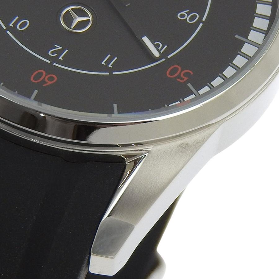 メルセデスベンツ MERCEDES BENZ デイト 黒文字盤 SS ラバー クォーツ