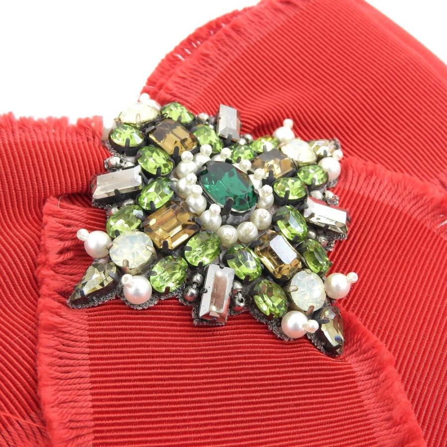 GUCCI（グッチ） グログラン ブローチ ボウ リボン型 レッド