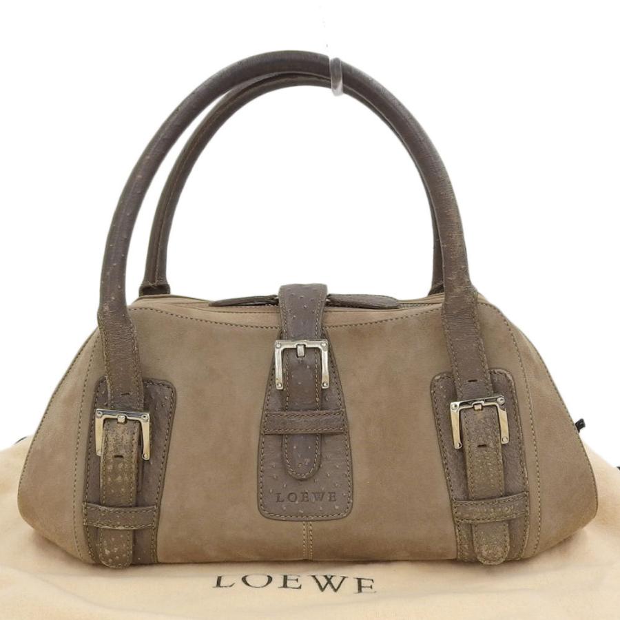 LOEWE（ロエベ） センダ ハンドバッグ オーストリッチ スエード