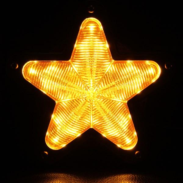 星型 LED サイドマーカー 12V 24V 2個 イエロー 黄色 星マーカーレンズ