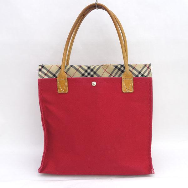 バーバリーブルーレーベル 水色 系チェック柄エコバッグ 日本製 トート