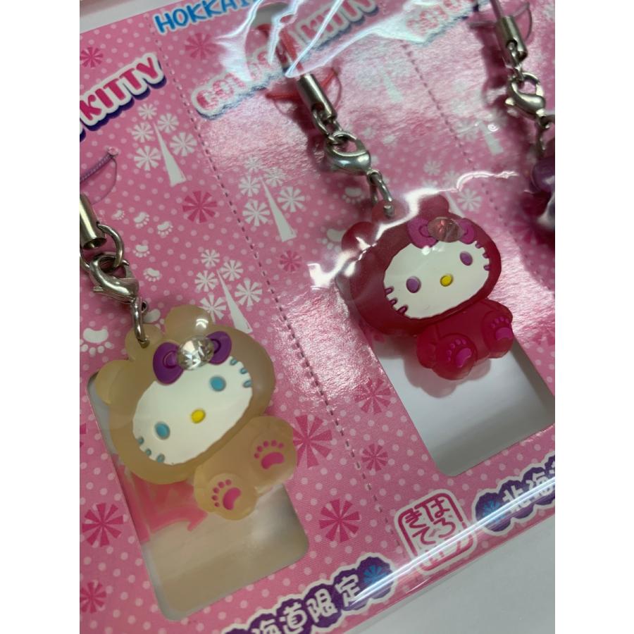 ご当地キティ 北海道限定 白くま ラバーストラップ 3個セット : 北海道