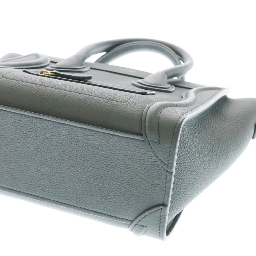CELINE（セリーヌ） ラゲージ ナノショッパー グレー レザー ゴールド