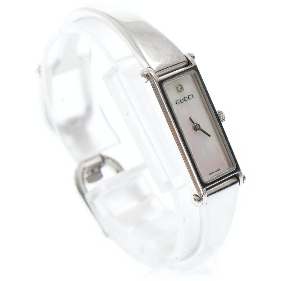 GUCCI（グッチ） 1500L バングルウォッチ シェル文字盤 SS/QZ 1Pダイヤ