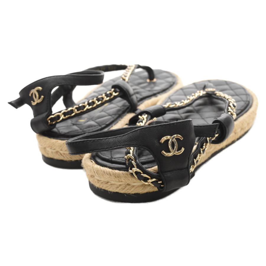 CHANEL（シャネル） ココマーク チェーンレザー キルティングサンダル