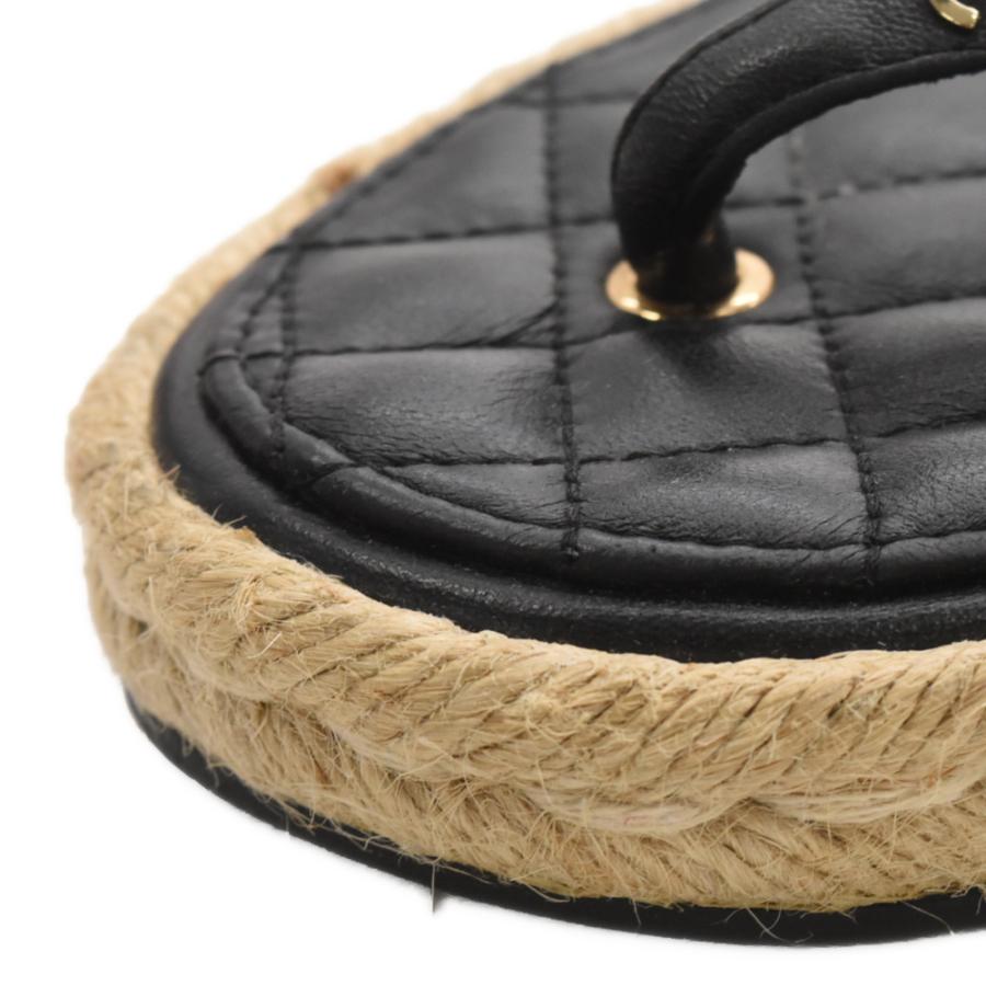 CHANEL（シャネル） ココマーク チェーンレザー キルティングサンダル