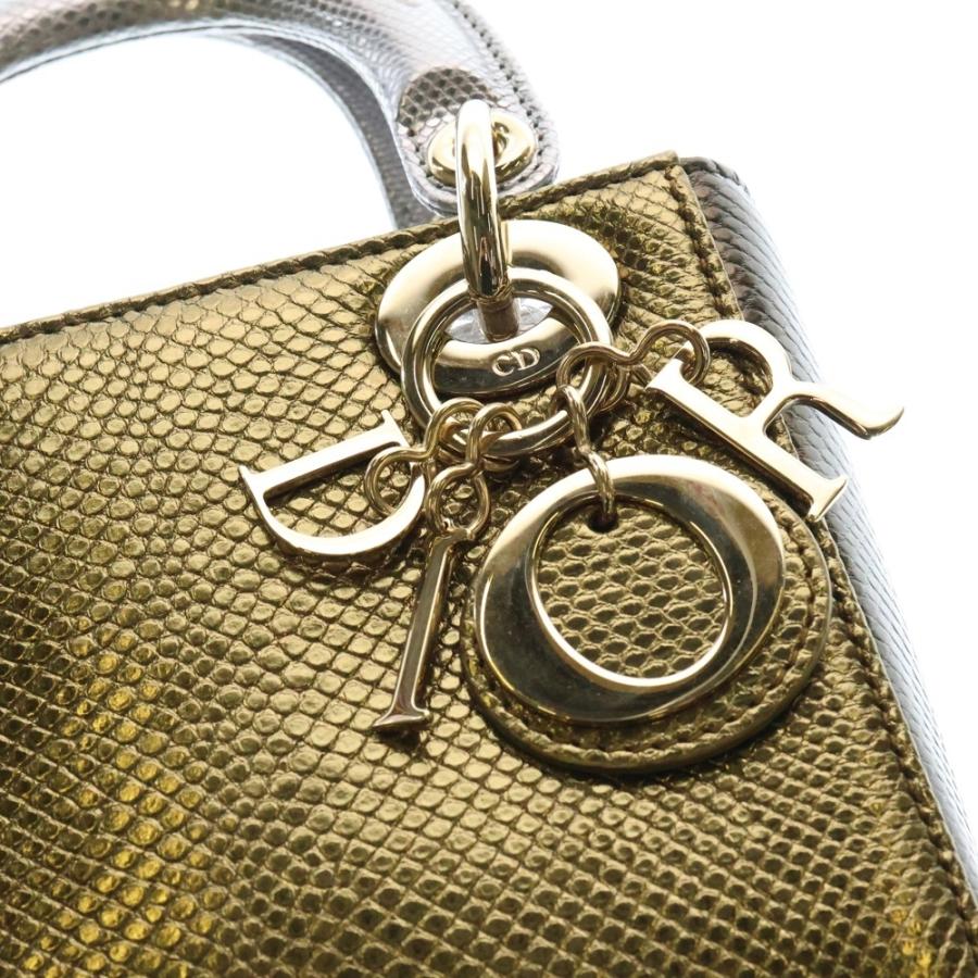 DIOR ディオール レディディオール ミニ シルバー×ゴールド ゴールド