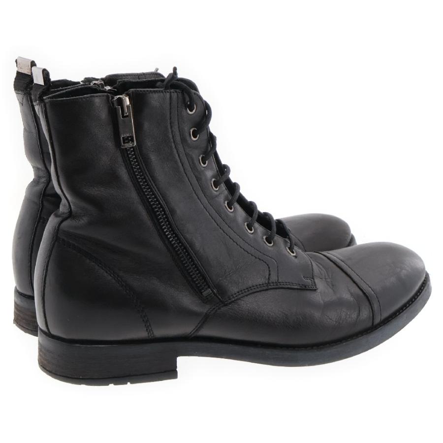 DIESEL（ディーゼル） サイドジップレースアップブーツ レザーブーツ