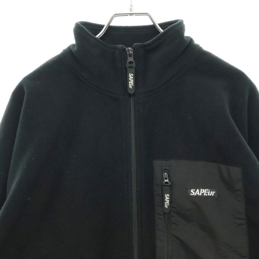 SAPEur サプール ジップアップ フリースジャケット ブラック : BRING