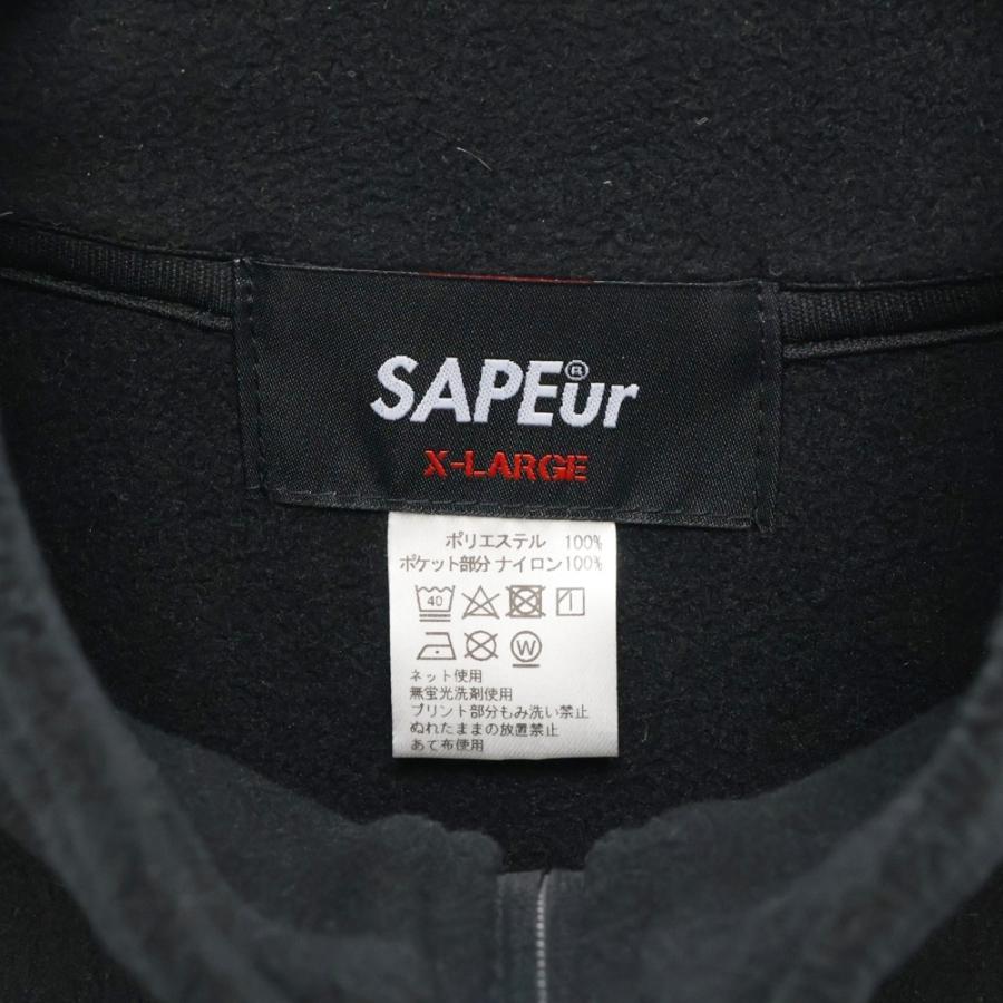 SAPEur サプール ジップアップ フリースジャケット ブラック : BRING