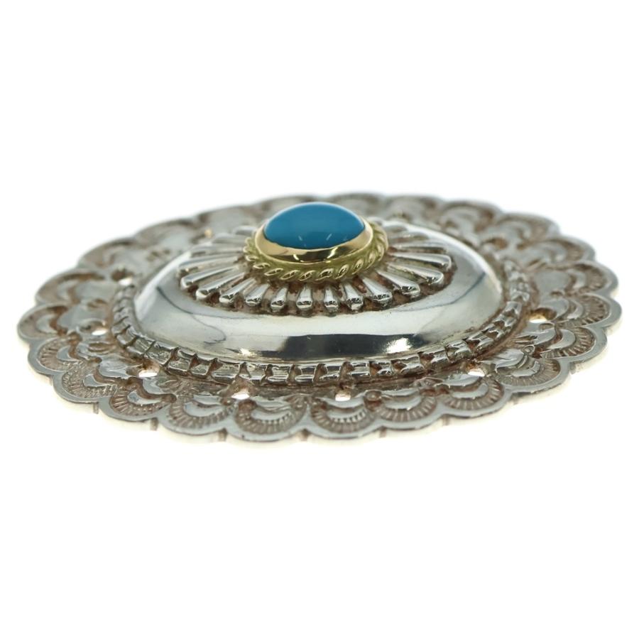 goro's（ゴローズ） 金縄ターコイズ付き特大フラワーコンチョ シルバー