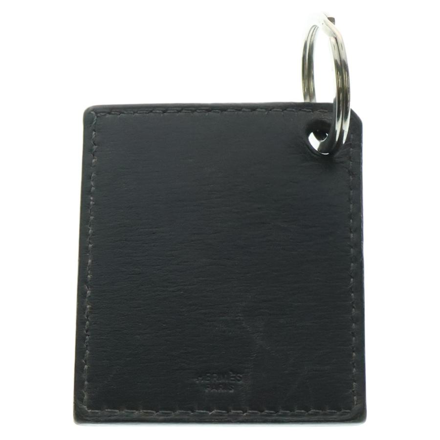 HERMES（エルメス） スクエア レザー キーホルダー ブラック : BRING