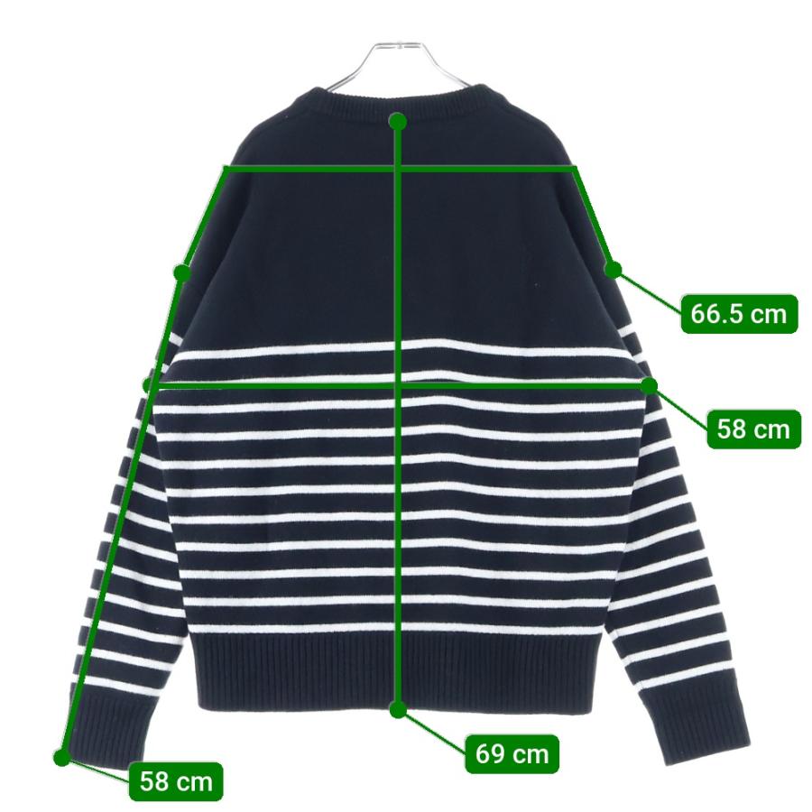 ami paris アミパリス ハートロゴジャガード ボーダー ウール クルー