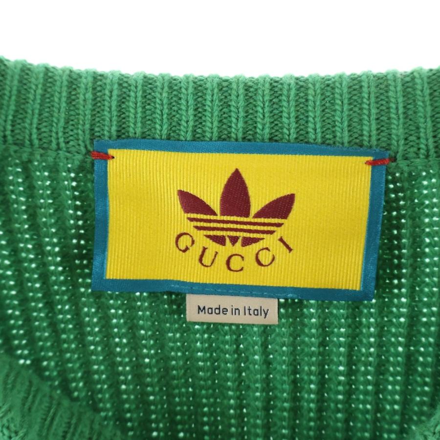 GUCCI（グッチ） ×adidas アディダス ロゴ刺繍2トーンクルーネック