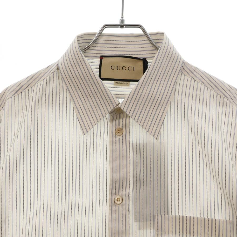 GUCCI（グッチ） ロングスリーブ ストライプ 長袖シャツ ホワイト