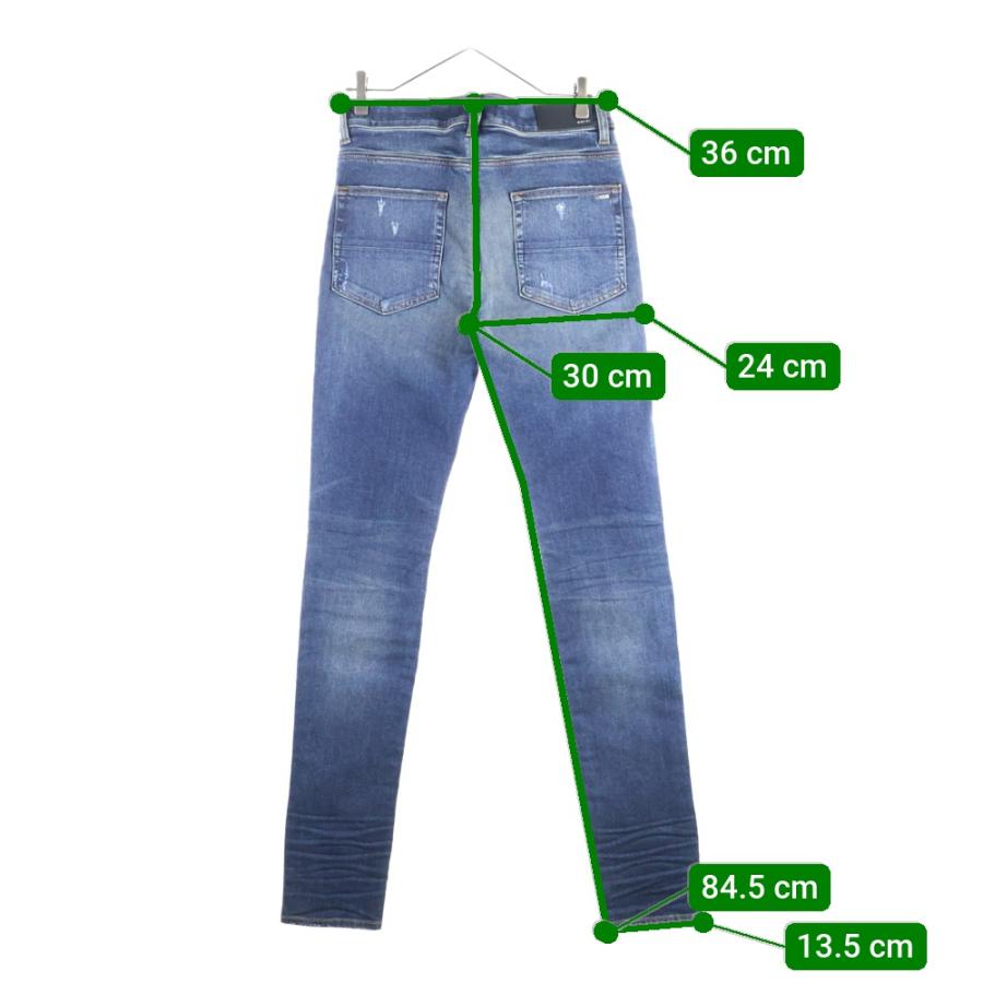 AMIRI（アミリ） クラッシュ加工 スキニー デニムパンツ インディゴ