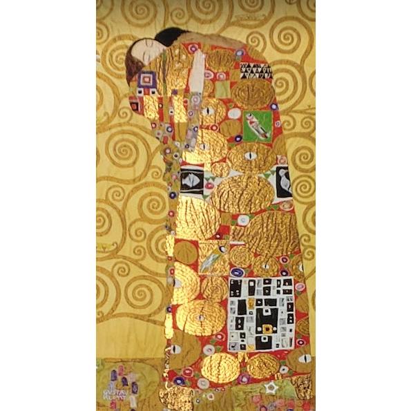 グスタフ・クリムト「抱擁」ジクレー、シルクスクリーン金箔加工・版