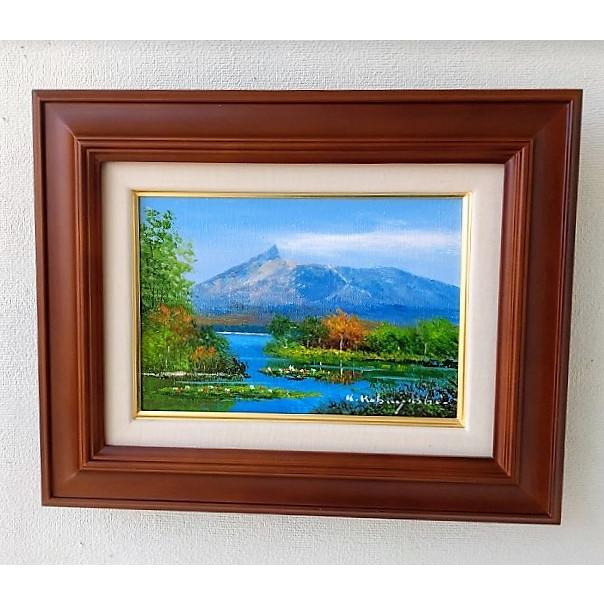 小林幸三「大沼」油絵 額縁外寸36.0x29.0x厚み6.0cm 絵 SM 22.7x15.8cm