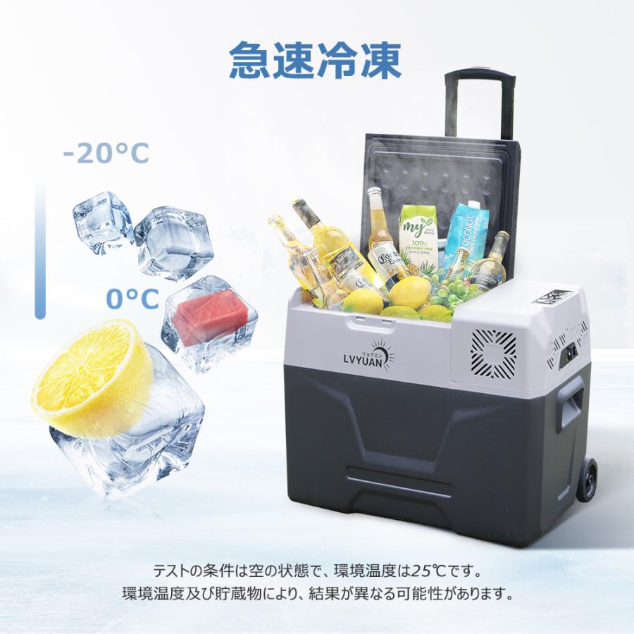 車載冷蔵庫 40L ポータブル冷蔵冷凍庫 AC/DC（ 12V / 24V ） 静音 -20