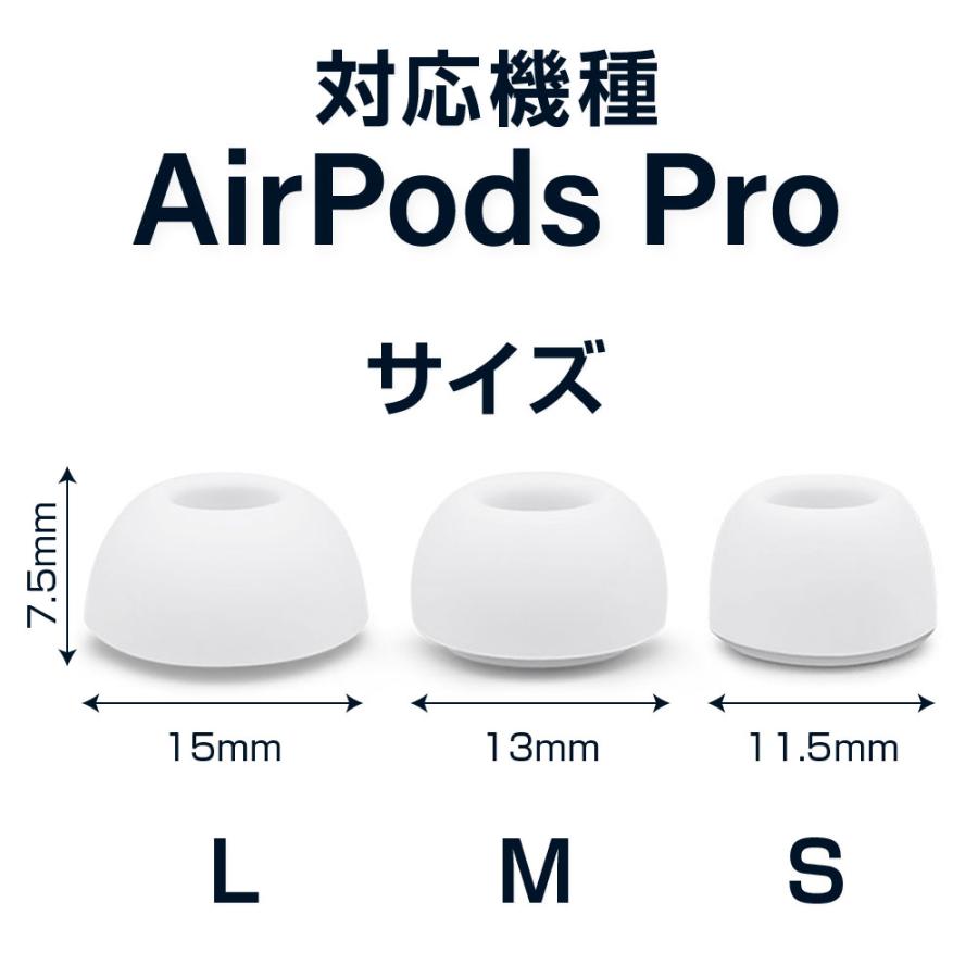 S M L サイズ セット】 イヤーピース AirPods Pro 対応 シリコン製
