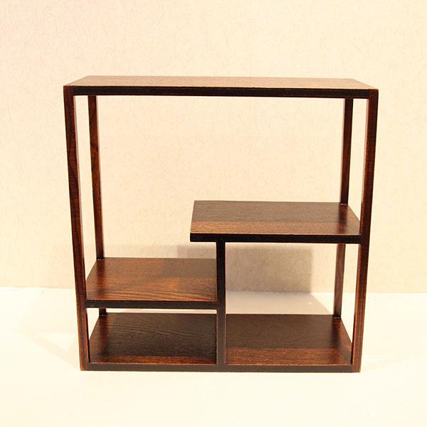 飾り棚 木製 角 漆塗り 30cm 和風 和室 床の間 盆栽棚 漆器 飾棚 飾り
