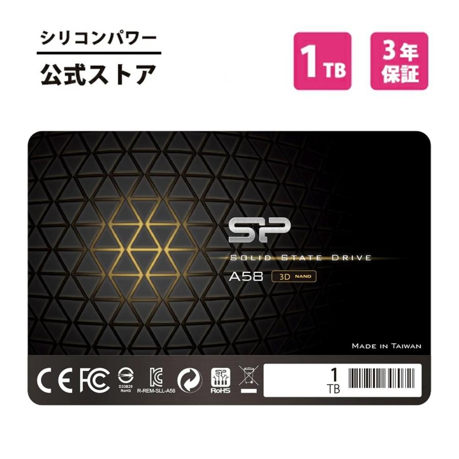 Silicon Power（シリコンパワー） SSD 1TB 内蔵 A58 3D NAND SATA3