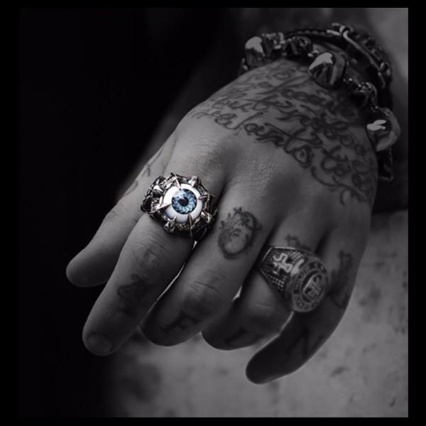 メンズ リング ステンレス 義眼リング ドールアイ 目玉 リアル 全2色