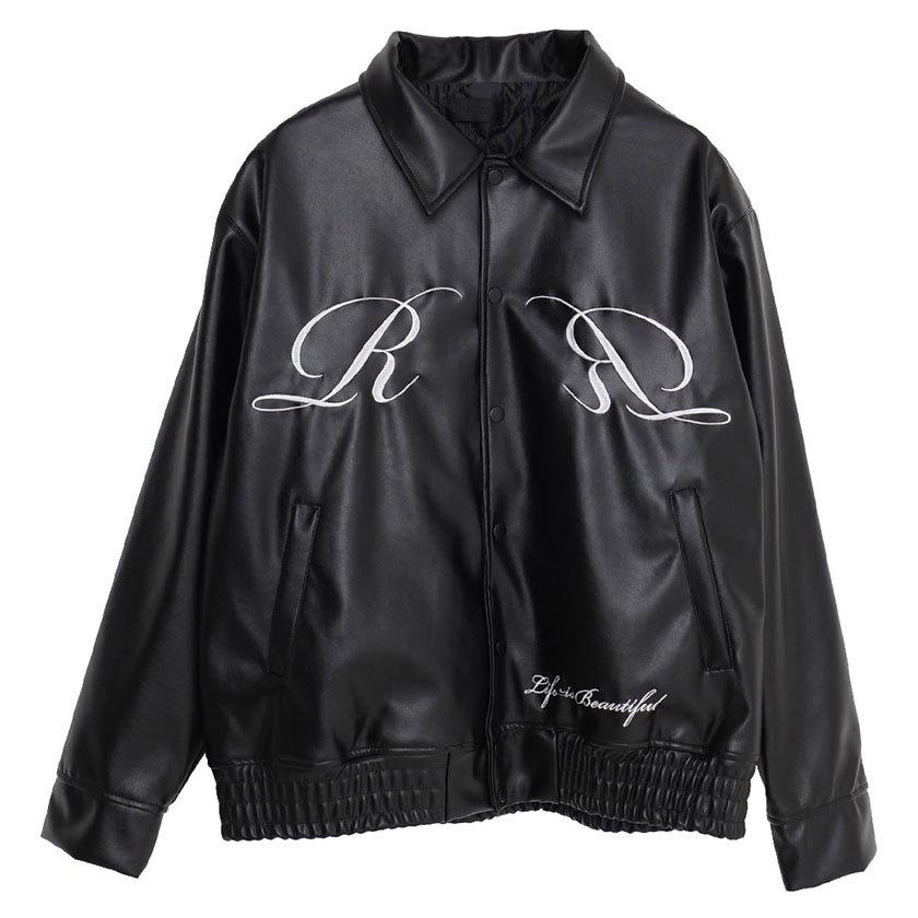 RAZZIS スタジャン メンズ レディース ブルゾン 刺繍 PUレザー