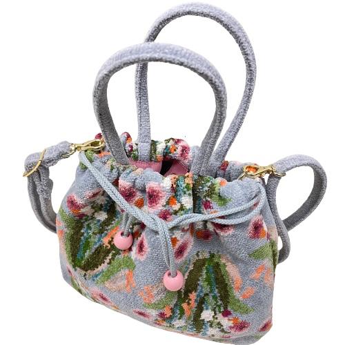 feiler（フェイラー） バッグ ポンポネットローズ ライトグレー 手付き