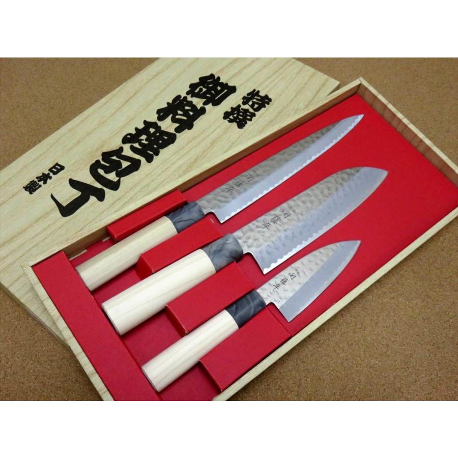 ヤクセル（YAXELL） 包丁セット 3本組 刺身包丁 三徳包丁 アジ切り小