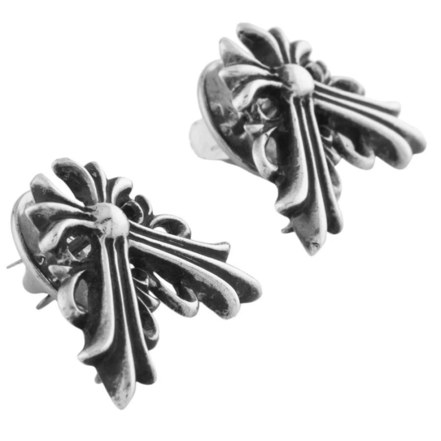 CHROME HEARTS LAPEL PIN SET FLORAL CROSS クロムハーツ ピン