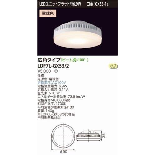 東芝ライテック LDF7L-GX53/2 LEDユニットフラット形6.9W(口金GX53-1a