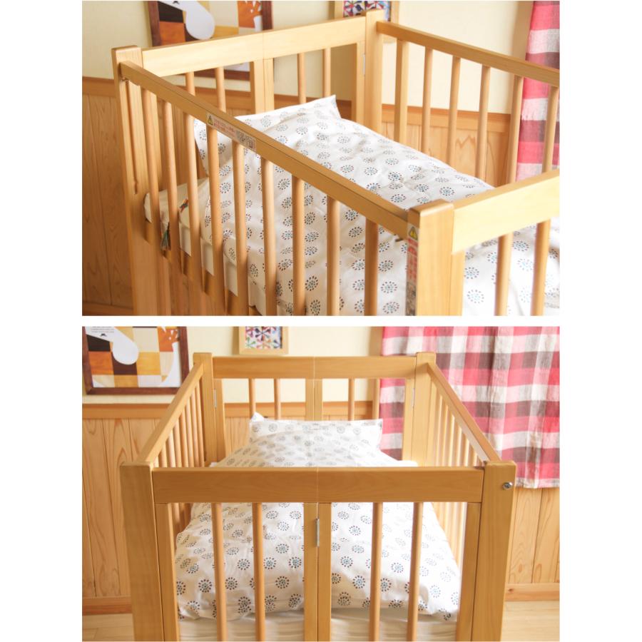 石崎家具 日本製 ベビーベッド「ワンタッチハイベッド クールミニ