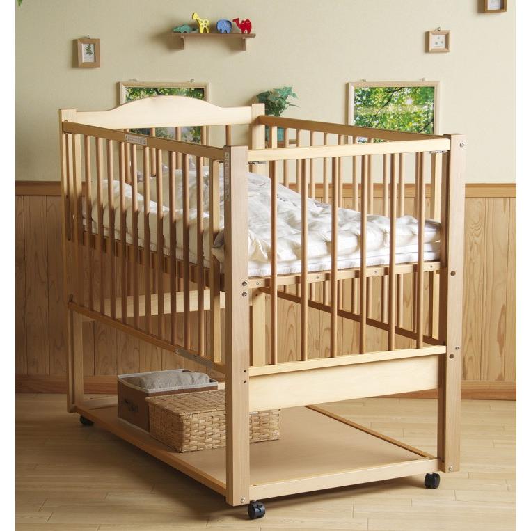 石崎家具 日本製 ベビーベッド「ツースライドベッド」 ハイタイプ