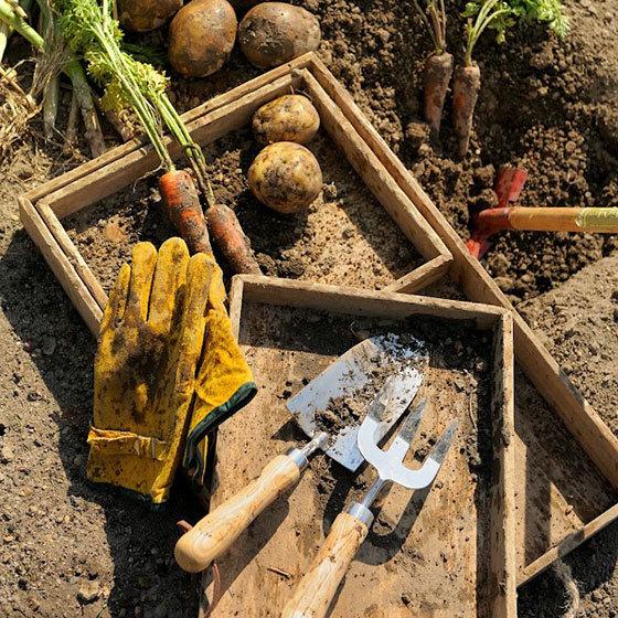 木製ハンドル ガーデンツール シャベル スコップ フォーク 移植ゴテ