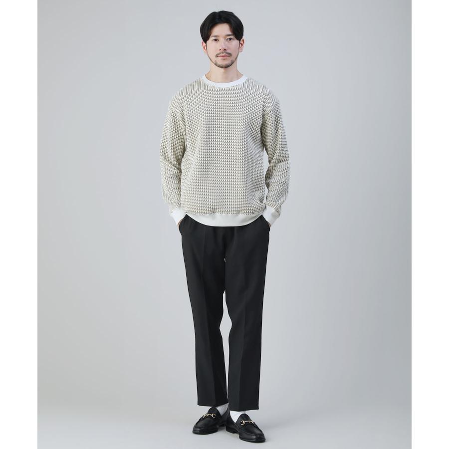 プルオーバー ニット ワッフル メンズ 2トーン ビッグワッフル