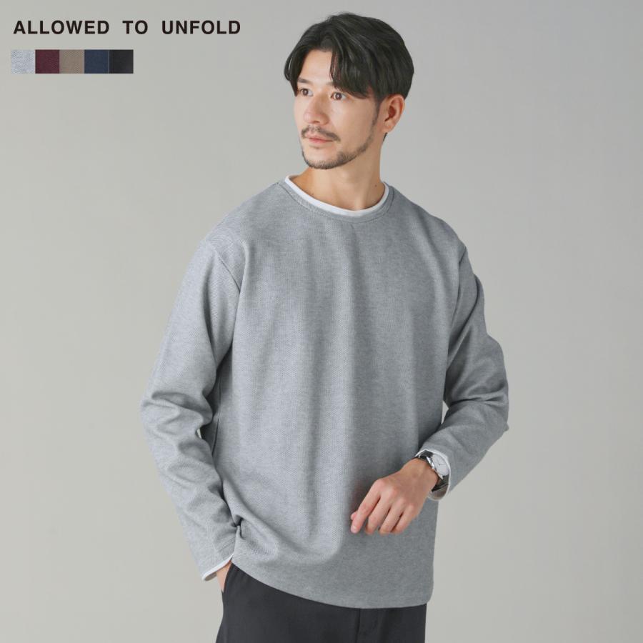 スウェット カットソー トップス メンズ 秋 春 フェイクレイヤード