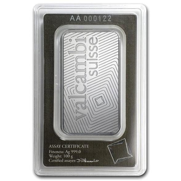 純銀 インゴット『スイス ヴァルカンビ インゴット シルバーバー 100g