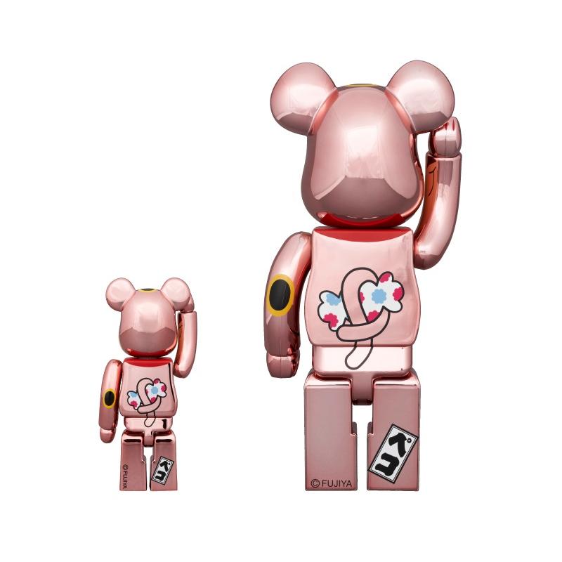 新品】1週間以内発送 BE@RBRICK 招き猫 ペコちゃん 金運ダブル小判 桃