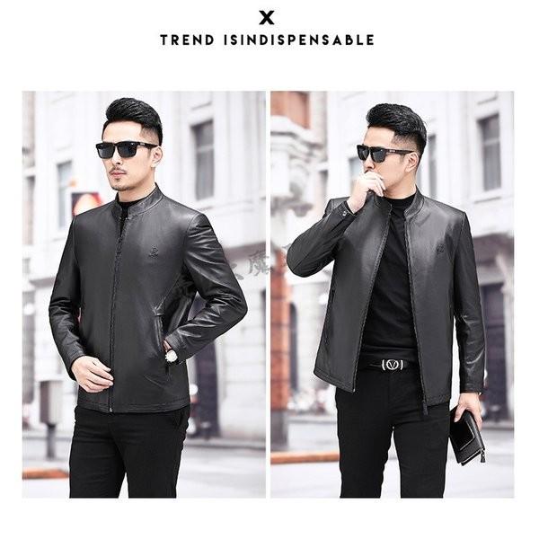 レザージャケットメンズ高級ラム革羊革防風防寒40代50代60代革