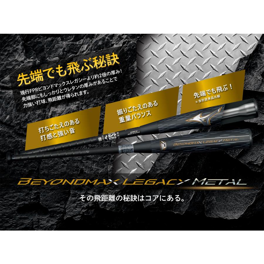 野球 バット 軟式 一般 ミズノ レガシー メタル トップ バランス 飛ぶ