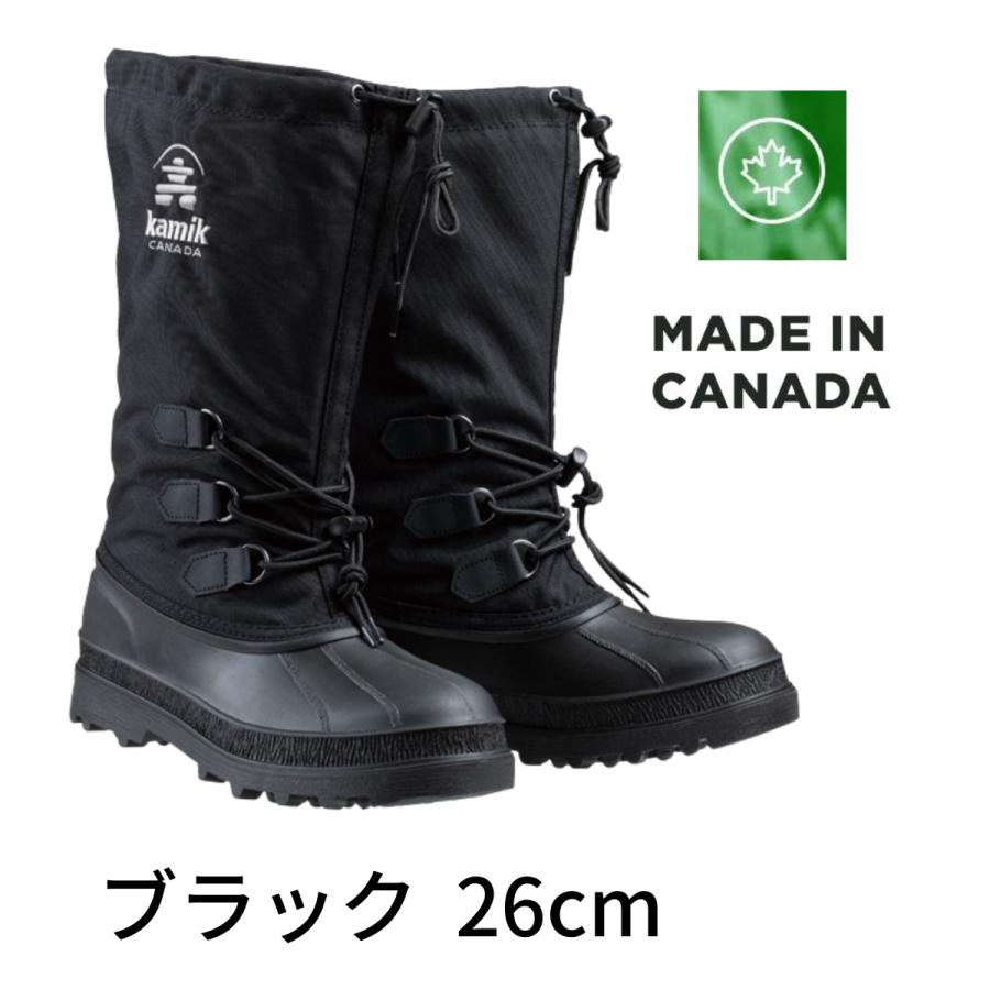 カミック カナック 26cm メンズ 男性用 ブラック 黒 深雪 防寒 スノー