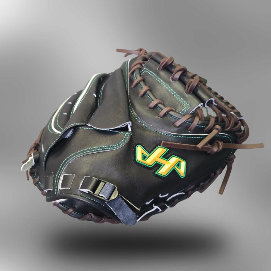 ハタケヤマ硬式キャッチャーミット緑×グレー×タン 海外限定 オーダー