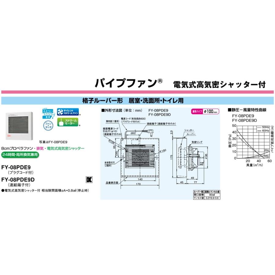 パナソニック 換気扇 トイレファン パイプファン 居室 居間 洗面所