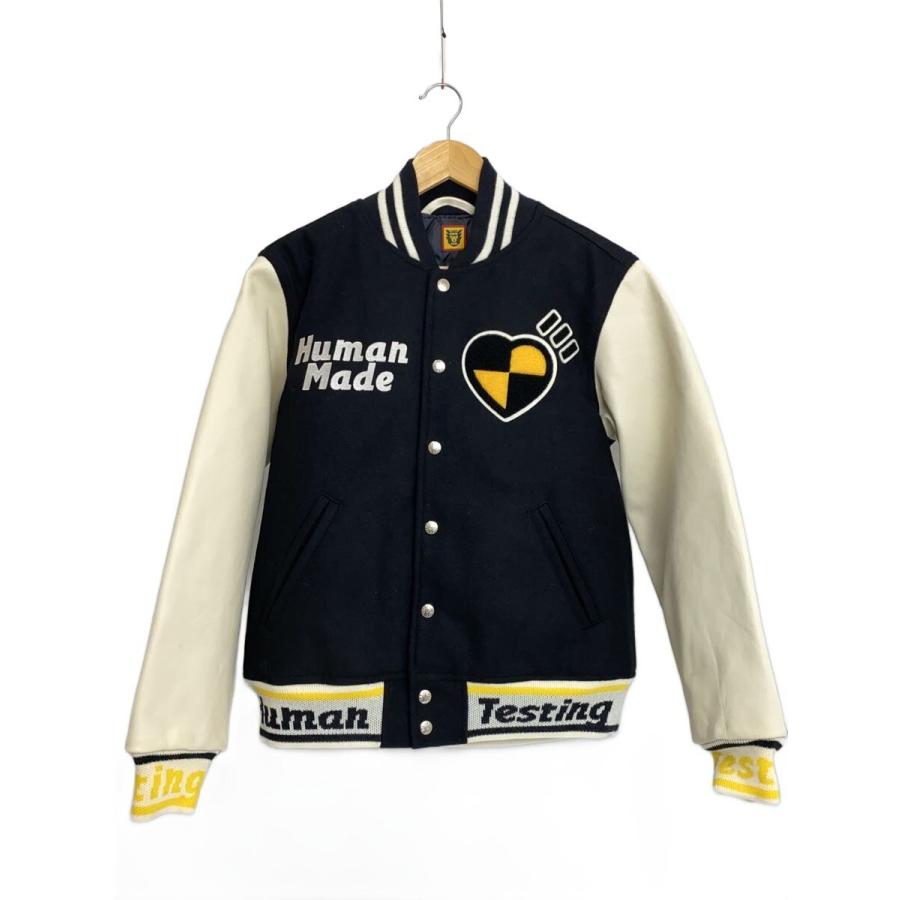 HUMAN MADE◇スタジャン/S/ウール/BLK/Asap Rocky Human Testing