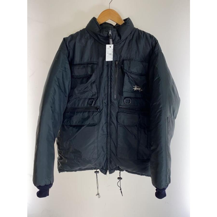 STUSSY◇ダウンジャケット/M/ナイロン/BLK/フィッシングダウン