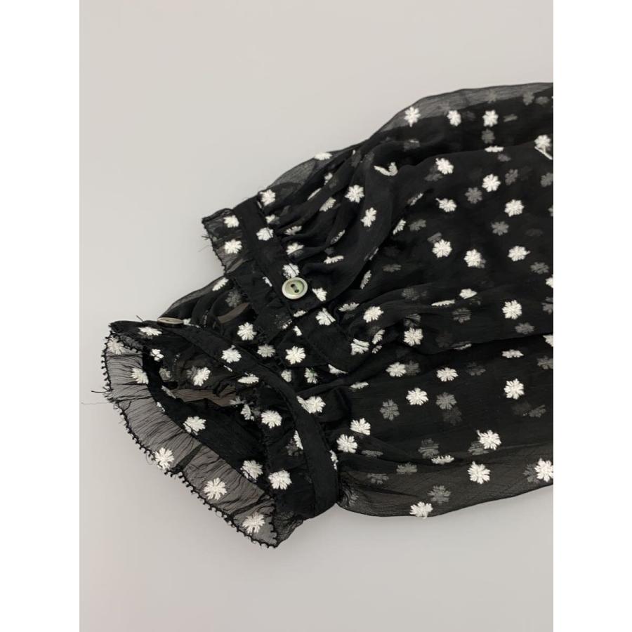 IENA◇楊柳フリルピンタックブラウス/FREE/ポリエステル/BLK