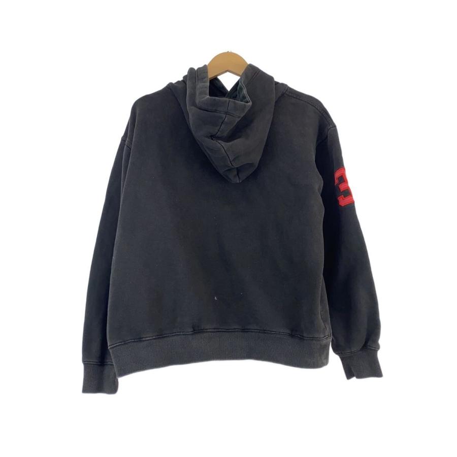 POLO RALPH LAUREN◇90s/ビッグポニー/前V/パーカー/L/コットン/BLK